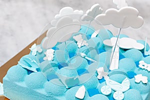 Blue foamy cake