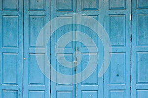Blue foldable wooden door background
