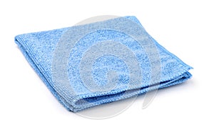 Blue folded microfiber cloth