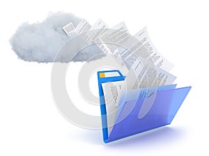 Blue folder with cloud.