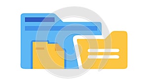 Blue Folder Icon Document Management Digital Storage, vector design Generative AI