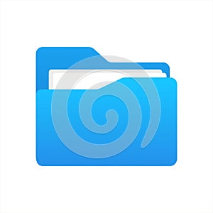Blue Folder Icon with Document