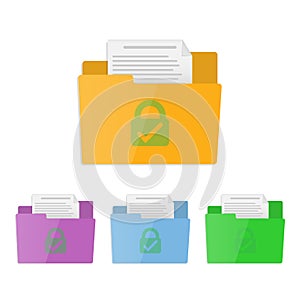 Blue folder lock icon.