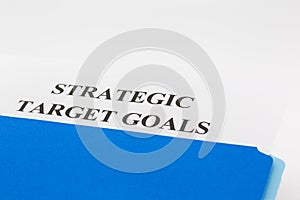 Blue Folder with Strategic Target Goals Report