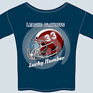 Blue Football League Play Offs Tee Shirt