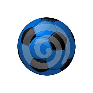 Blue football or soccer ball Sport equipment icon