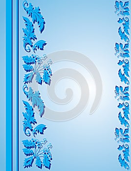 Blue frame with floral ornament