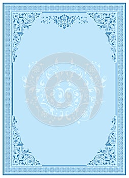 Blue Frame floral ornament