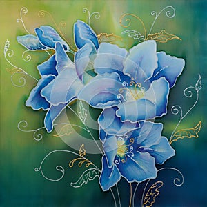 Blue freesia (batic) photo