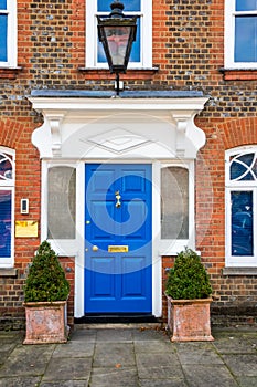 Blue front door