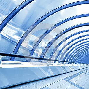 Blue futuristic corridor