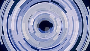 Blue futuristic rotating circular shape interface. 4k technology background