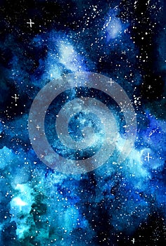 Blue galaxy background for text