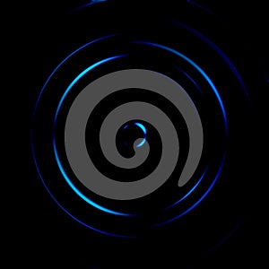 Blue galaxy spiral with circle signal, abstract background