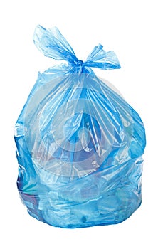 Blue garbage bag