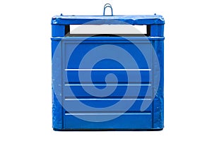 Blue garbage containers isolated on a white background