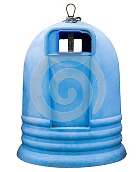 Blue garbage containers isolated on a white background