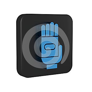 Blue Garden gloves icon isolated on transparent background. Rubber gauntlets sign. Farming hand protection, gloves