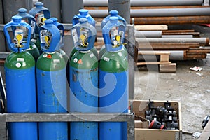 blue gas cylinders for oxygen