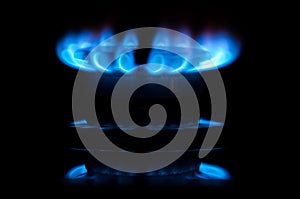 Blue gas flames