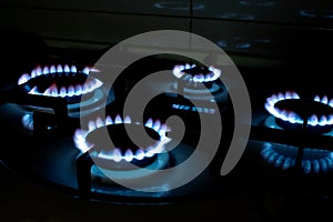 Blue Gas flames