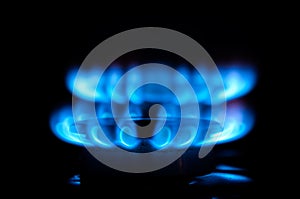 Blue gas flames