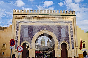 Blue gate of the BAB bou jeloud,  City of FES