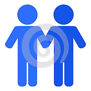 Blue Gay Flat Icon Isolated on White