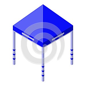 Blue gazebo icon, isometric style