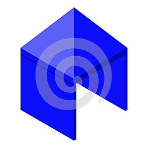 Blue gazebo tent icon, isometric style