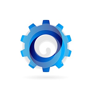 Blue gear logo vector symbol