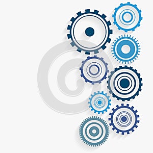 Blue gears industrial background design