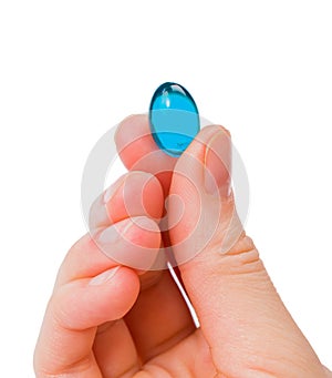 Blue gel capsule