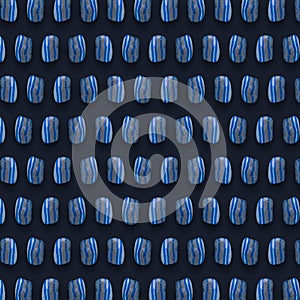 Blue Gemstones Pattern on background, color Stones composition.