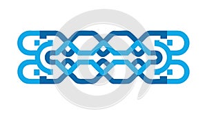 Blue Geometric Chain Pattern Design Element, vector design Generative AI