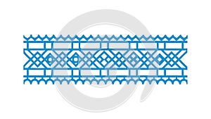 Blue Geometric Chevron Pattern Border, vector design Generative AI