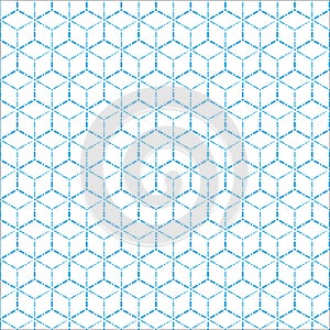 Blue geometric dot line pattern background