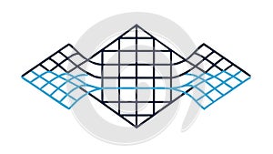 Blue Geometric Grid Pattern Mesh Design, vector design Generative AI