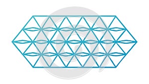 Blue Geometric Grid Pattern: Modern Hexagonal Texture, vector design Generative AI