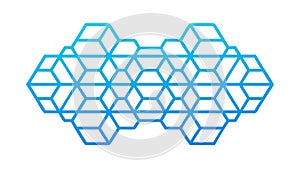 Blue Geometric Interlocking 3D Cubes Pattern Vector Design Generative AI