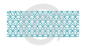 Blue Geometric Interlocking Hexagon Pattern, vector design Generative AI