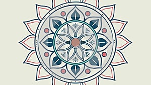 Blue Geometric Mandala Circular Pattern, vector design Generative AI