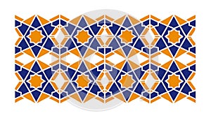 Blue geometric mosaic: intricate patterned background, ornamental texture vector design Generative AI