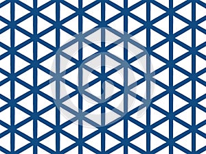 Blue Geometric ornamental pattern. Seamless traingle abstract design texture. photo