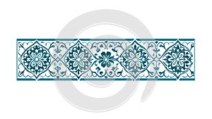 Blue Geometric Pattern Border Vector, vector design Generative AI