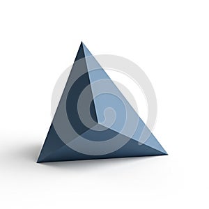 Blue Geometric Pyramid Shape on a White Background geometric shape solid