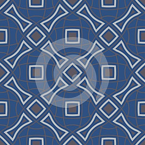 Blue geometric seamless pattern