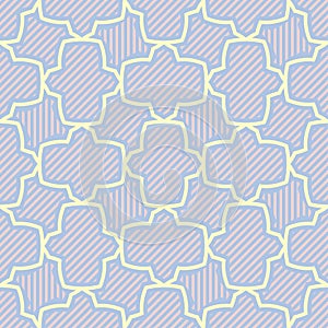 Blue geometric seamless pattern. Background with beige and pink elements