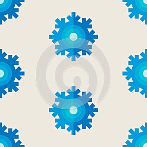 Blue geometric snowflakes seamless pattern for new year theme