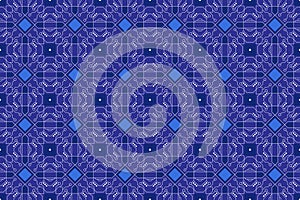 Blue Geometric Tech Circuit Pattern